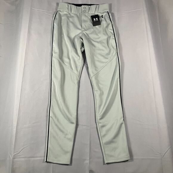 Under Armour Men’s Small Utility Baseball Pants Gray Black Piping NWT - Picture 1 of 12